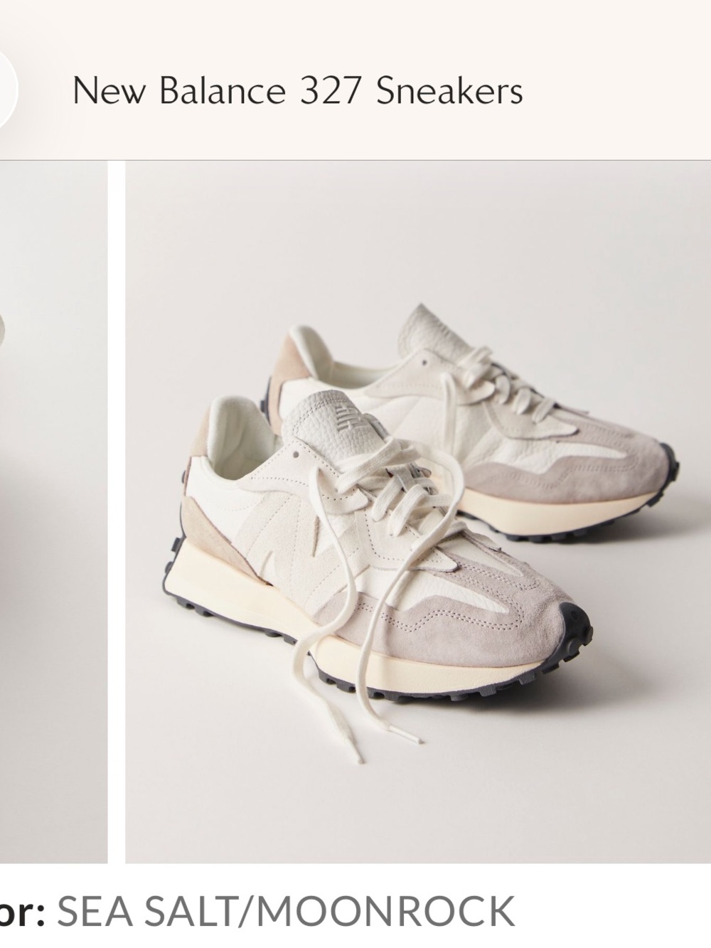 New Balance Women's Cream Taupe 327  Sneakers, Sea Salt/Moon Rock, Sz 8